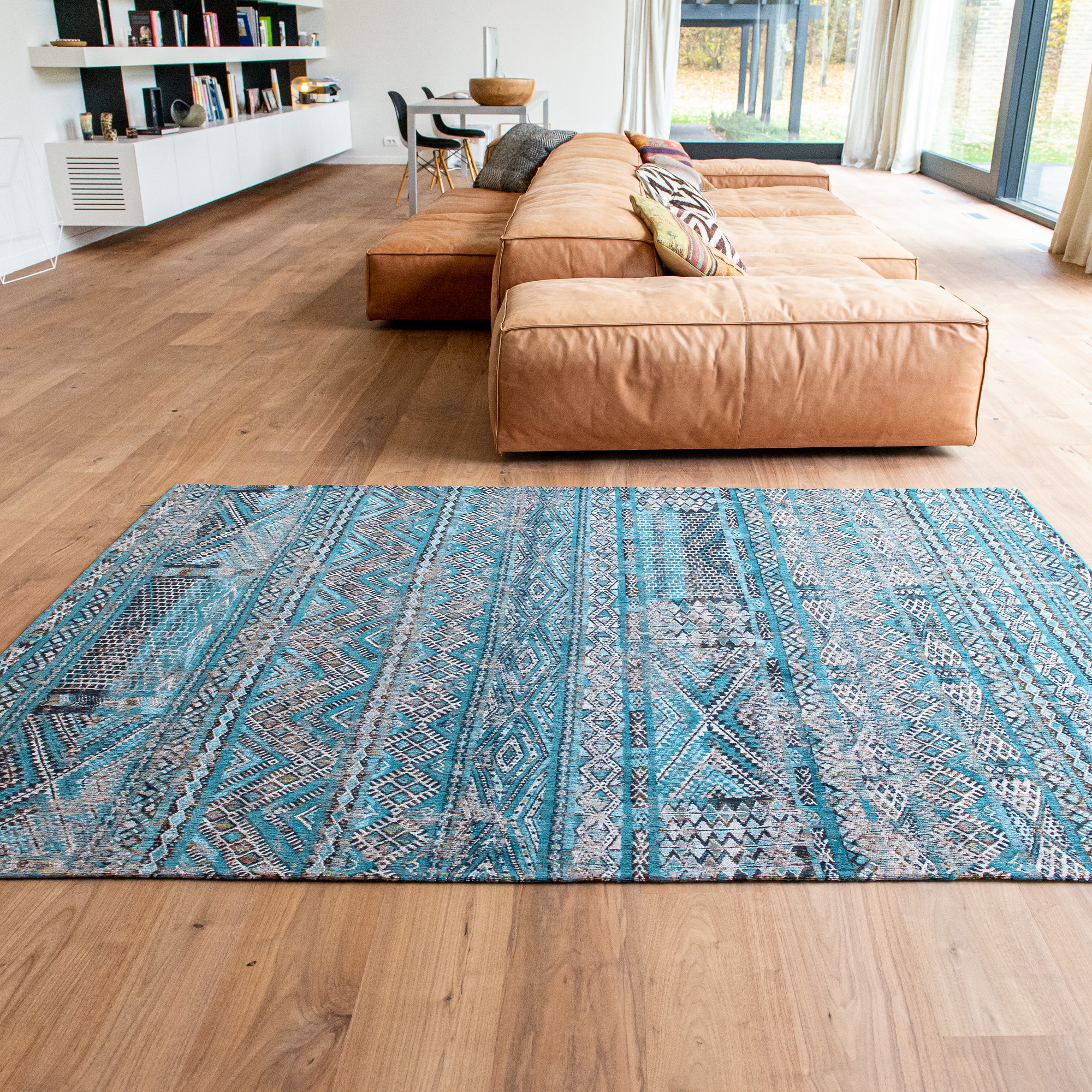 Louis De Poortere Designer Kilim Rugs In 9110 Zemmuri Blue